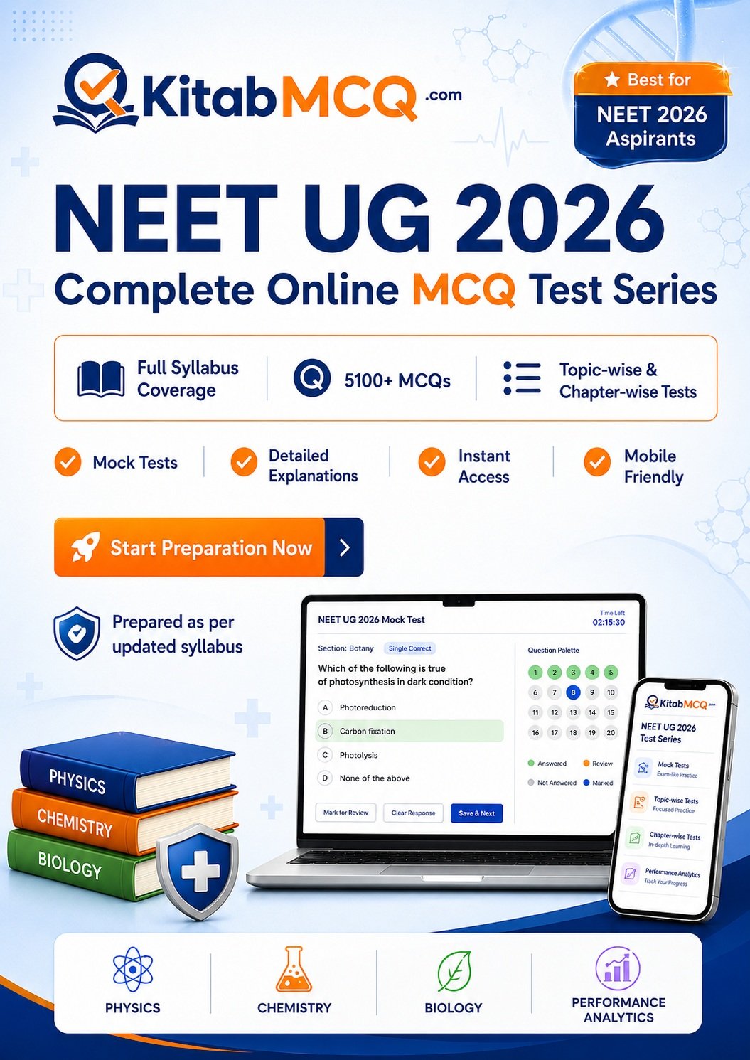 NEET UG 2026 | 5100+ Chapter-wise MCQ Test Series
